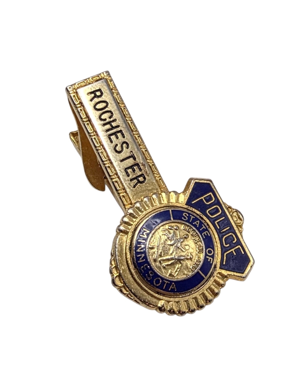Vintage Police State of Minnesota Rochester Tie Clip Hook-Fast 1⅝"